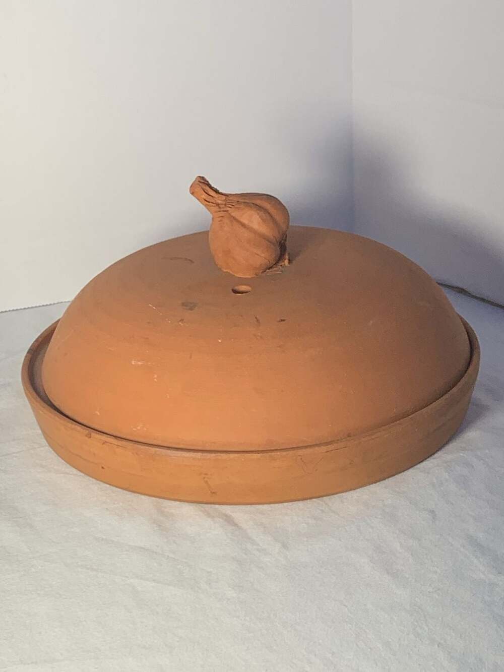 Boston Warehouse Vintage Original Terra Cotta Garlic Baker Roaster 1993